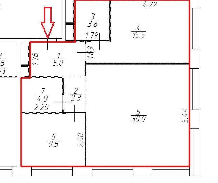 Продаётся 3-комнатная квартира, 70.1 м²