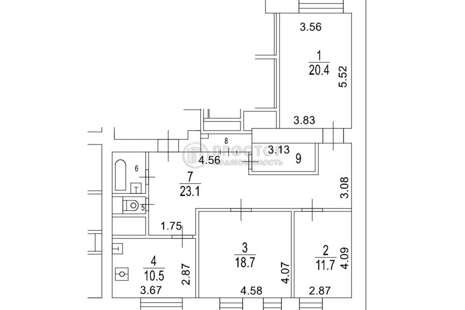 Продаётся 3-комнатная квартира, 95.4 м²