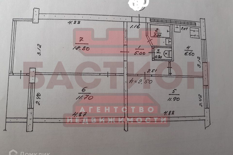 Продаётся 3-комнатная квартира, 55 м²