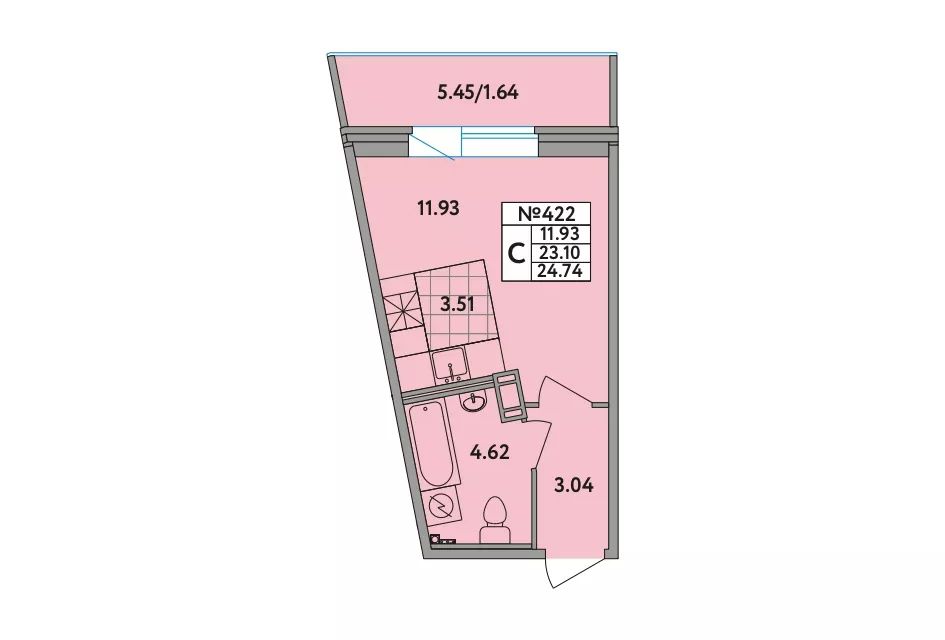 Продаётся студия, 24.8 м²