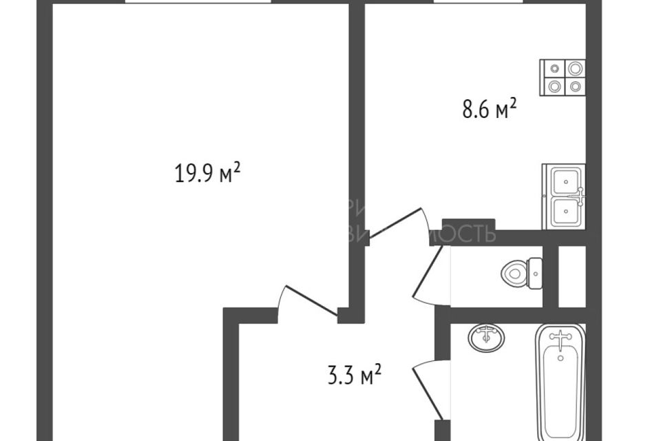 Продаётся 1-комнатная квартира, 35 м²