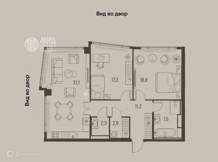 Продаётся 3-комнатная квартира, 92 м²