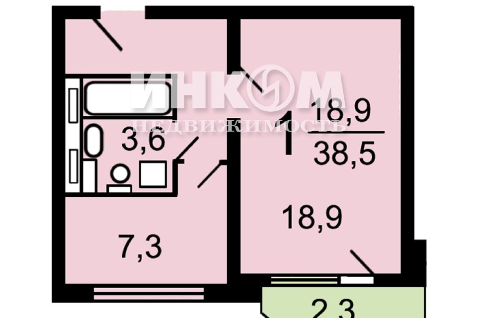 Продаётся 1-комнатная квартира, 36.8 м²