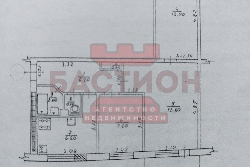 Продаётся 3-комнатная квартира, 53 м²