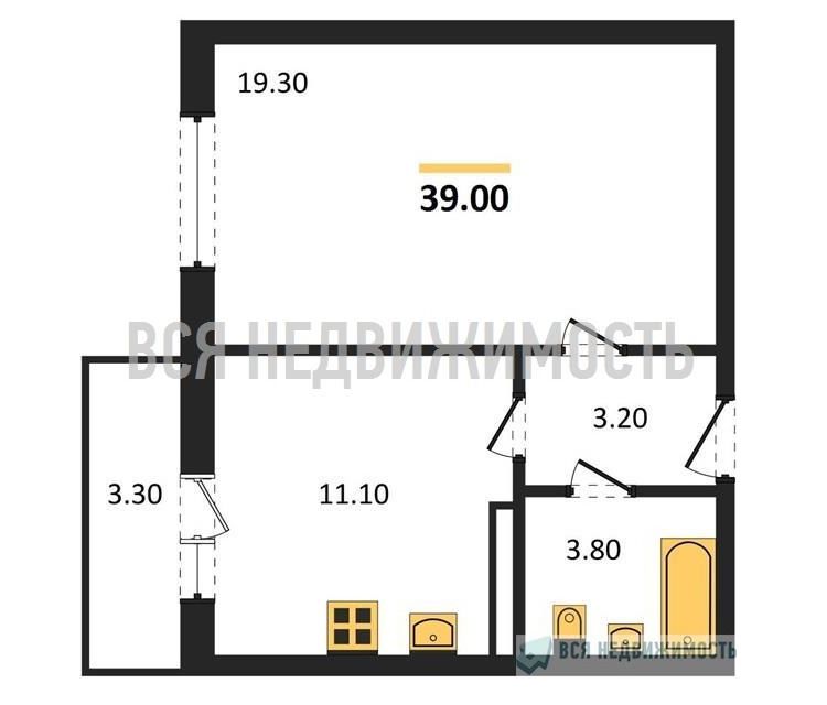 Продаётся 1-комнатная квартира, 37.5 м²