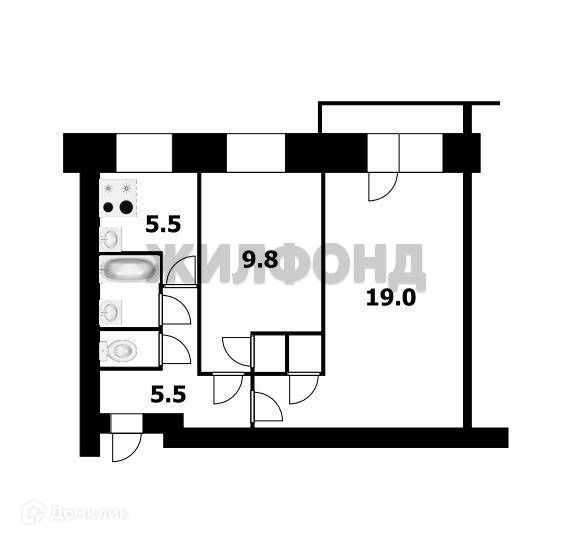 Продаётся 2-комнатная квартира, 39.1 м²