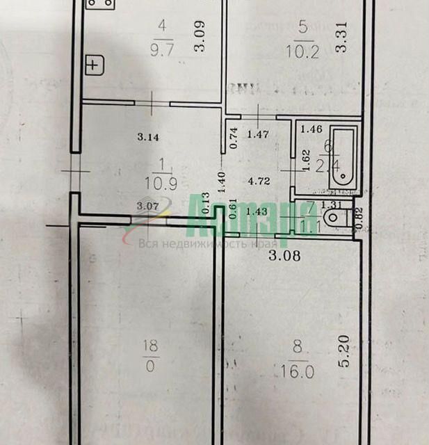 Продаётся 3-комнатная квартира, 69.5 м²