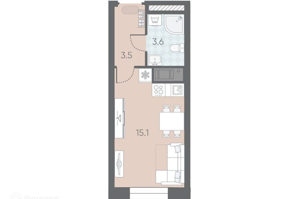 Продаётся студия, 22.6 м²