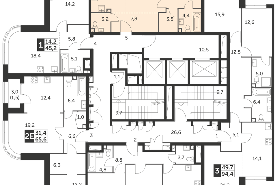 Продаётся 2-комнатная квартира, 55.7 м²