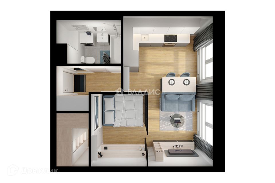 Продаётся 1-комнатная квартира, 34.1 м²
