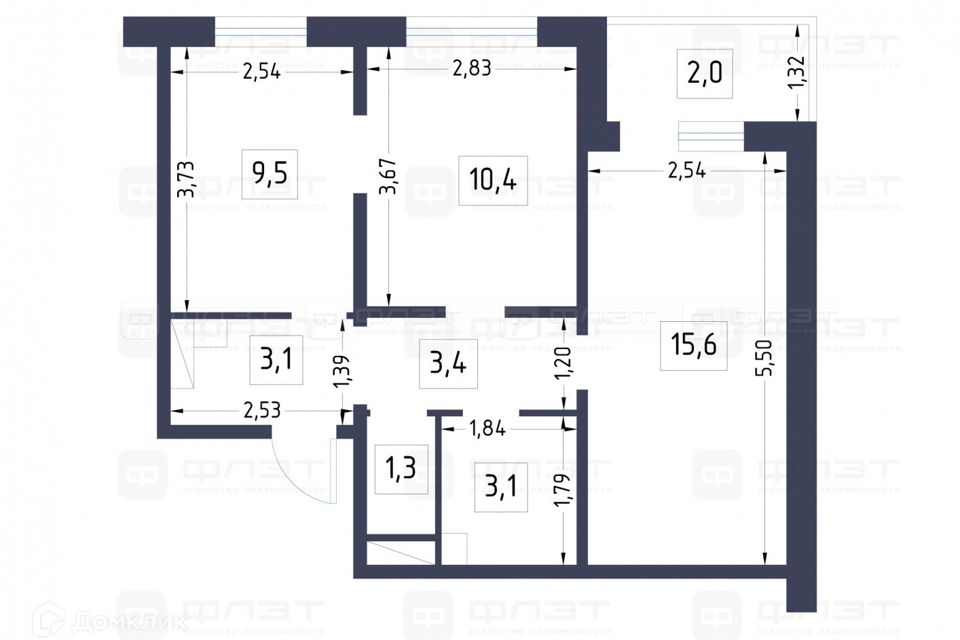 Продаётся 2-комнатная квартира, 48 м²
