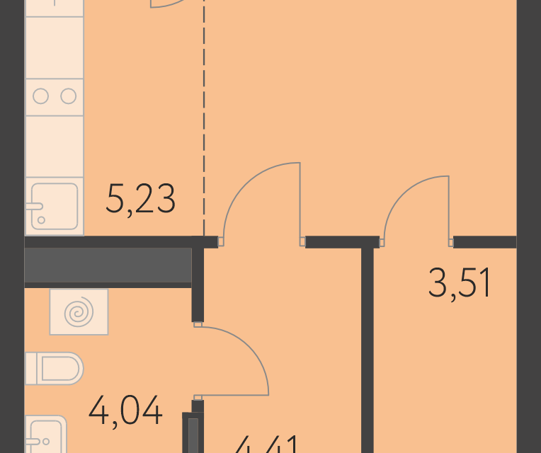 Продаётся 1-комнатная квартира, 29.5 м²