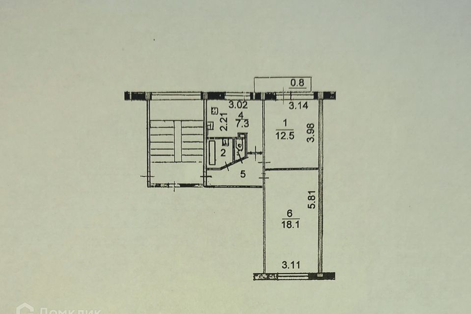 Продаётся 2-комнатная квартира, 45.2 м²