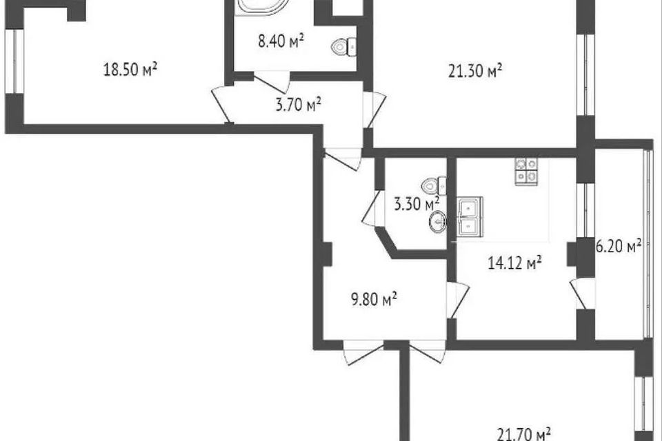 Продаётся 3-комнатная квартира, 103.92 м²