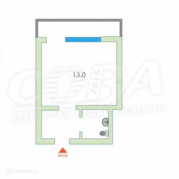 Продаётся 1-комнатная квартира, 12.7 м²