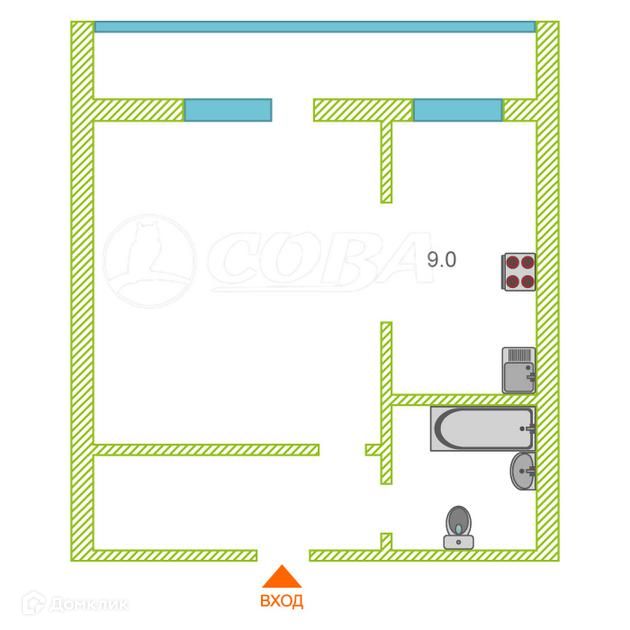 Продаётся студия, 35.4 м²