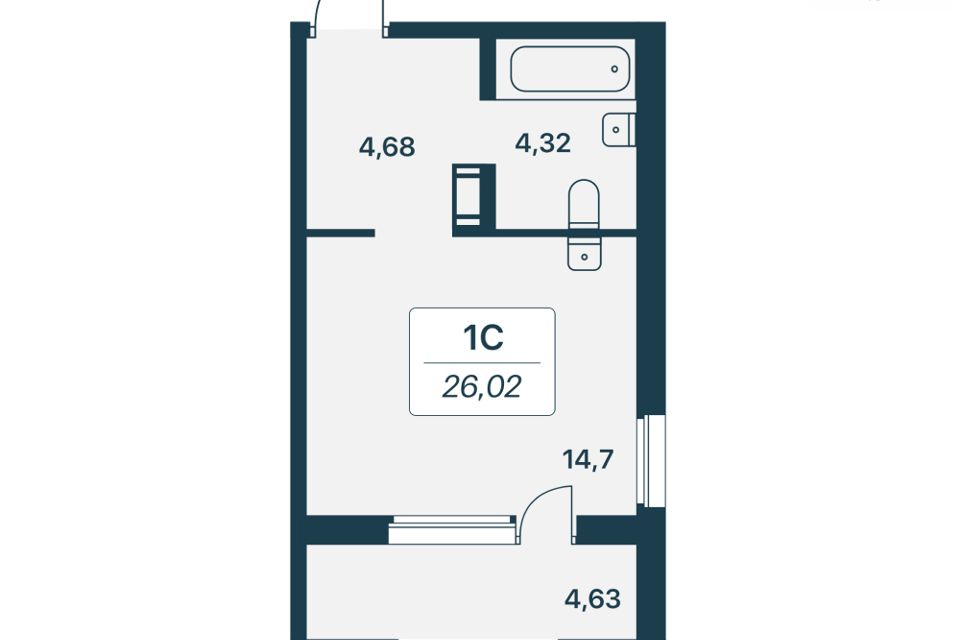 Продаётся студия, 23.6 м²