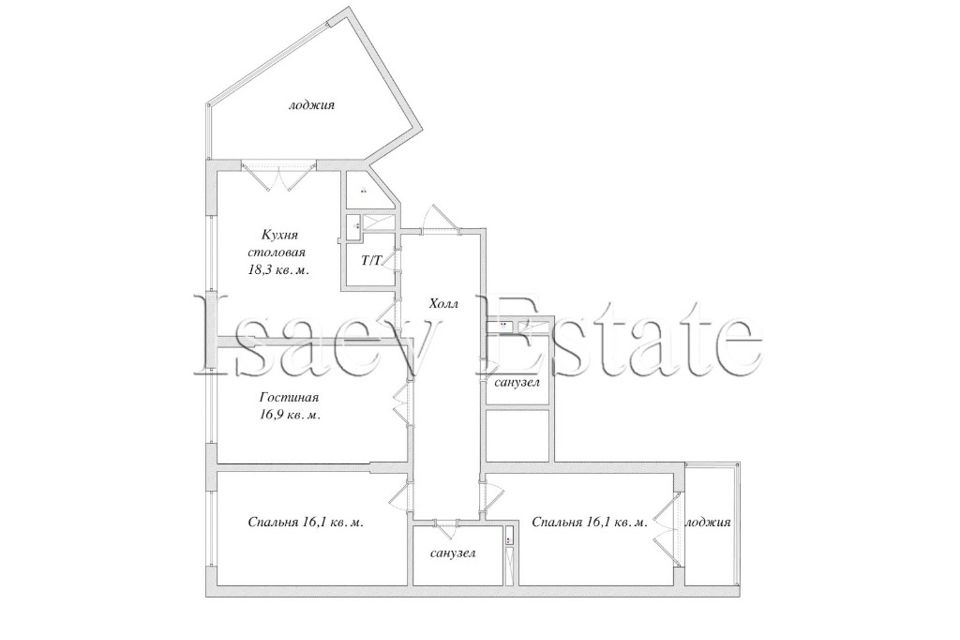Продаётся 3-комнатная квартира, 102 м²
