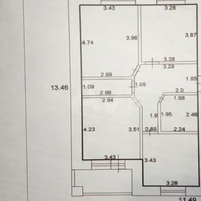 Продаётся 3-комнатная квартира, 76 м²