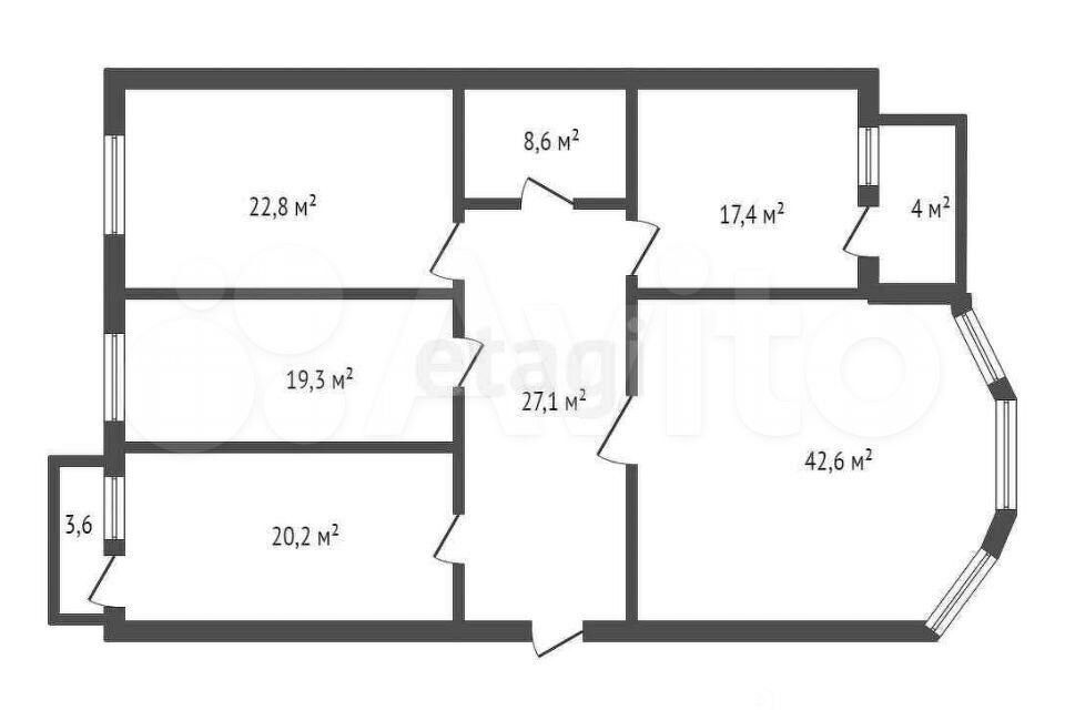 Продаётся 4-комнатная квартира, 166 м²