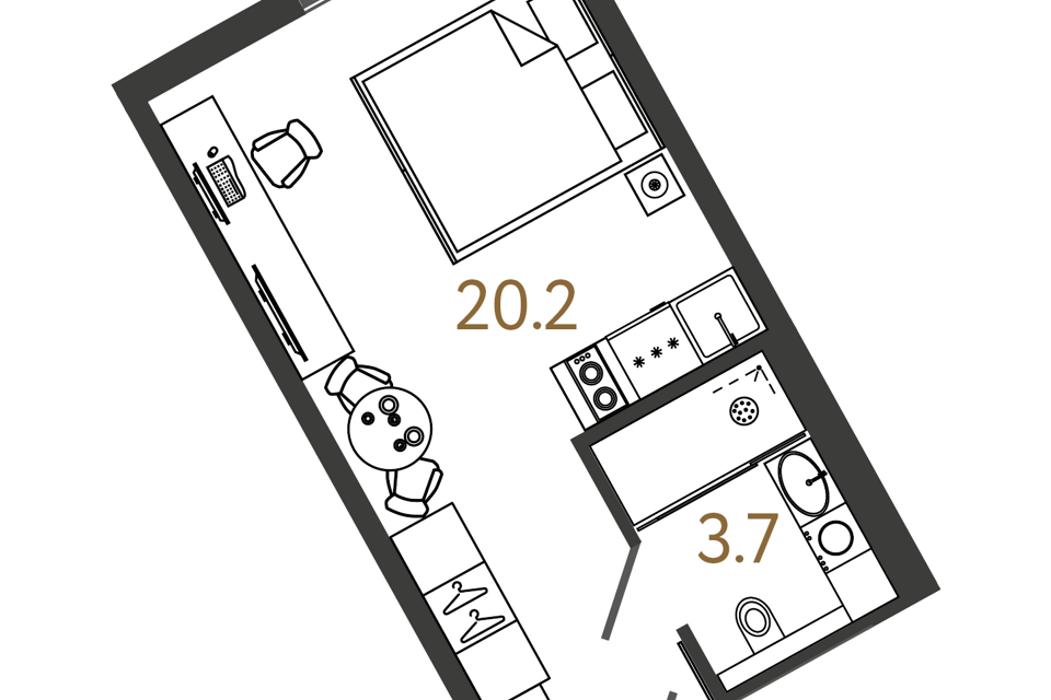 Продаётся студия, 23.9 м²