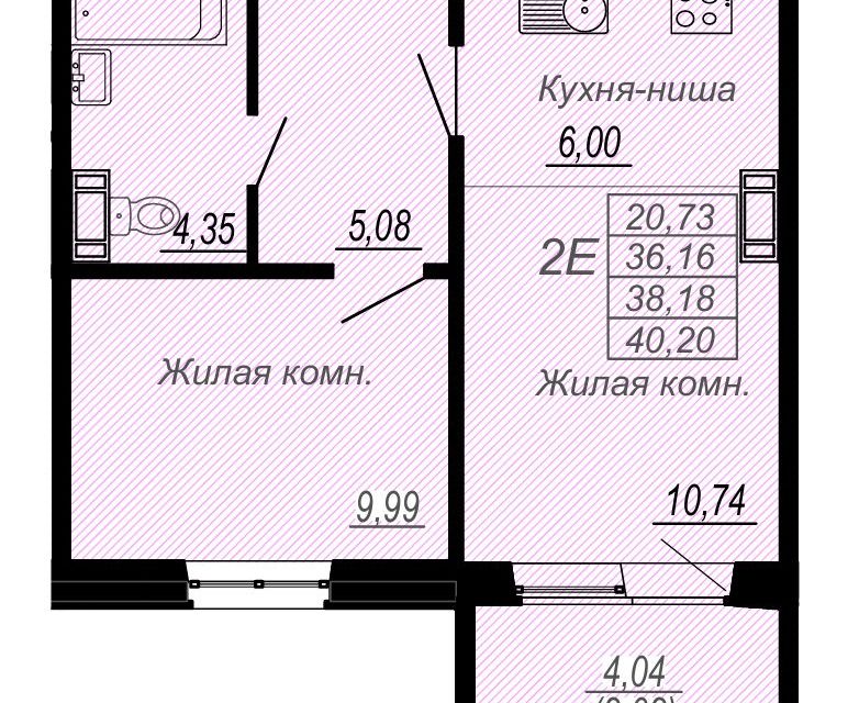 Продаётся 2-комнатная квартира, 36.4 м²