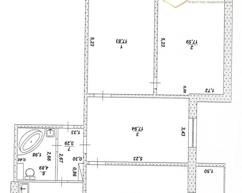 Продаётся 4-комнатная квартира, 87.6 м²