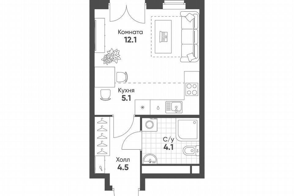 Продаётся студия, 26.1 м²