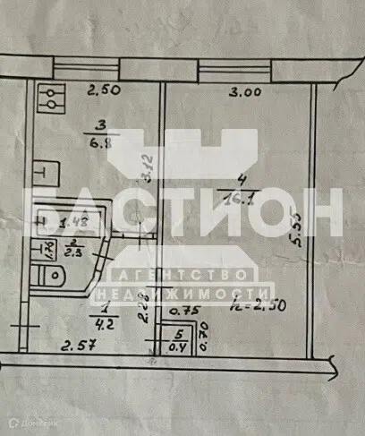 Продаётся 1-комнатная квартира, 29.8 м²