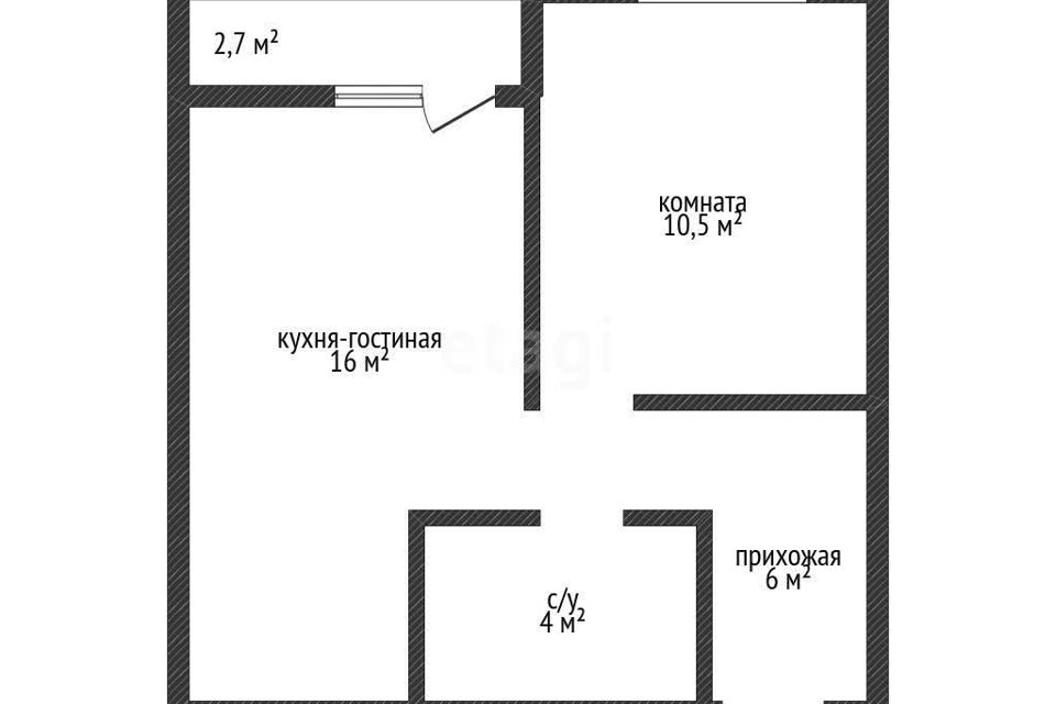 Продаётся 1-комнатная квартира, 36.5 м²
