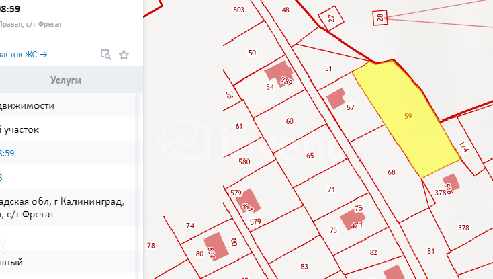 Кадастровая карта калининградской области краснознаменский район поселок тимофеево