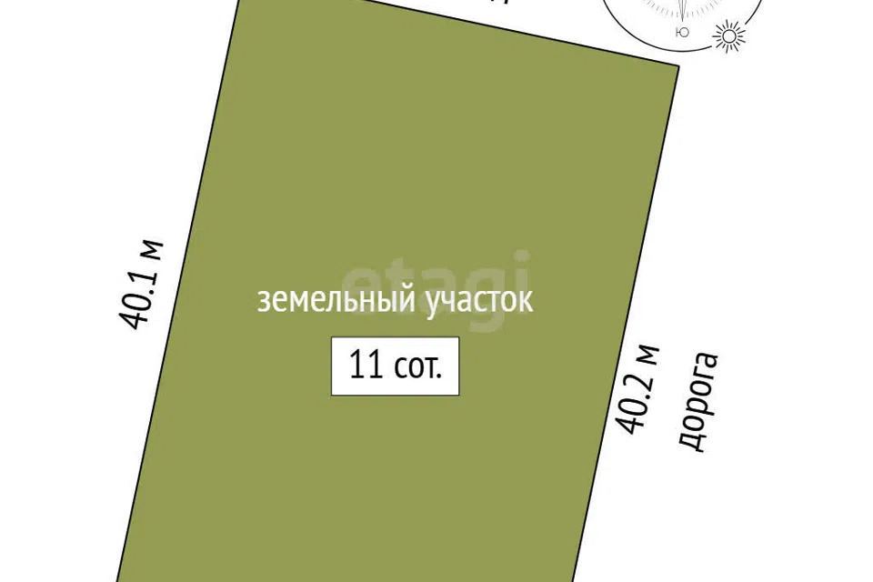 Продаётся участок, 11 сот.