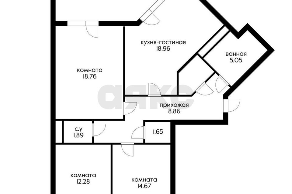 Продаётся 3-комнатная квартира, 88.2 м²