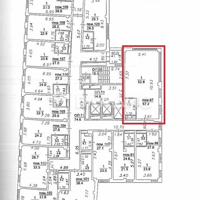Продаётся студия, 57.4 м²