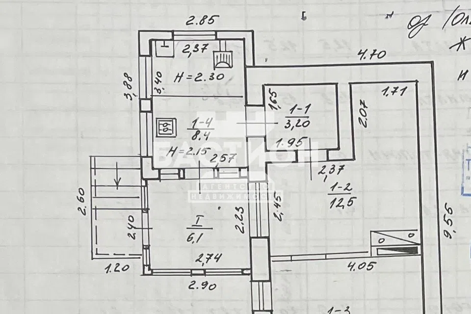 Продаётся 1-этажный дом, 39 м²