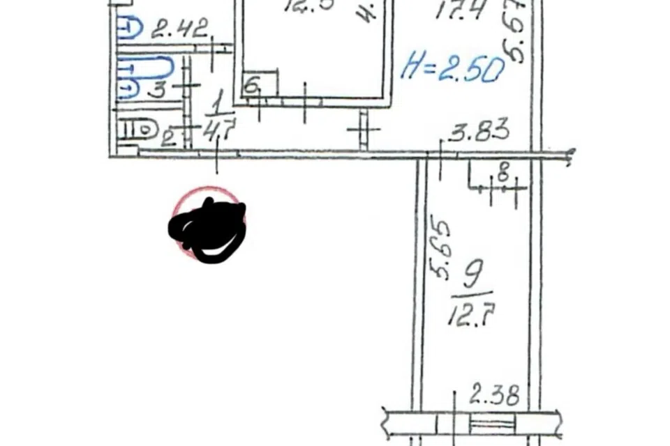 Продаётся 3-комнатная квартира, 61.5 м²