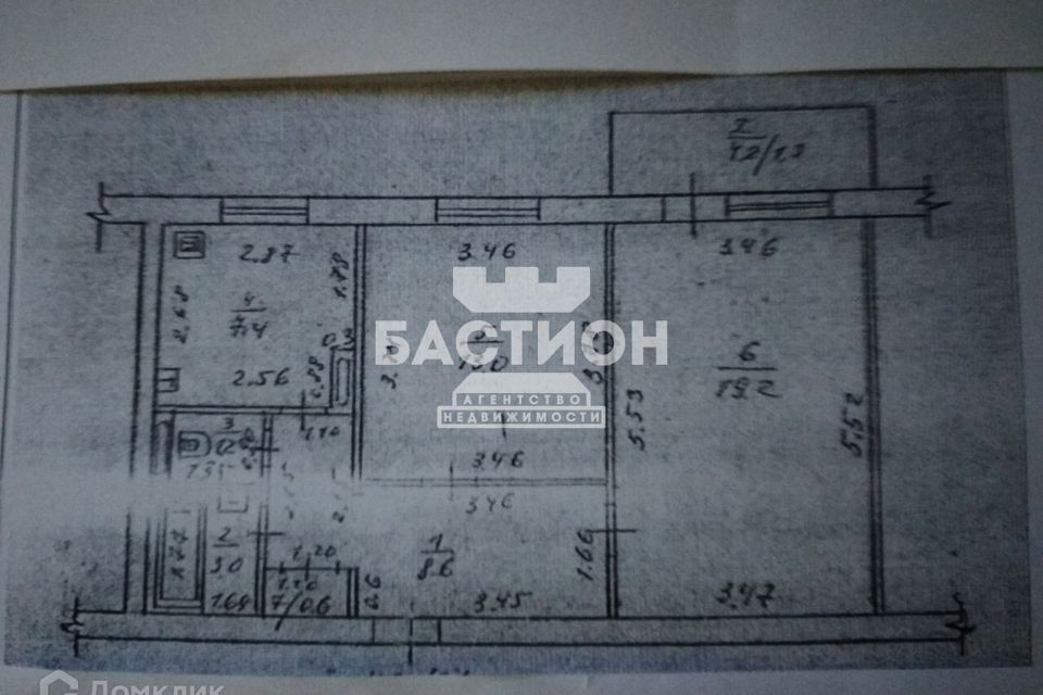 Продаётся 2-комнатная квартира, 54.3 м²