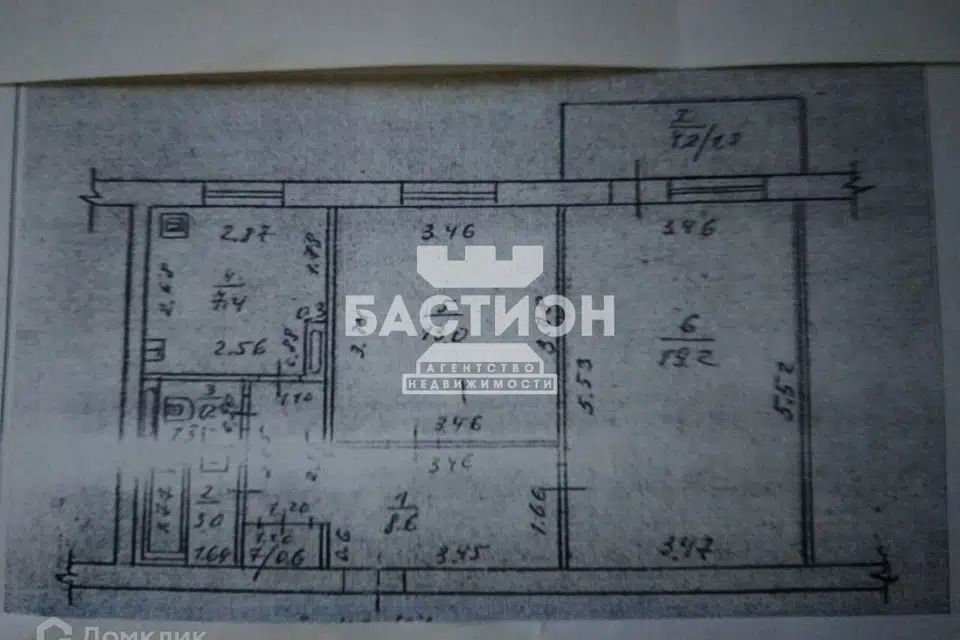 Продаётся 2-комнатная квартира, 54.3 м²