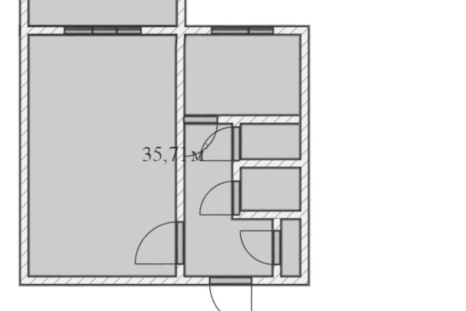 Продаётся 1-комнатная квартира, 35.6 м²