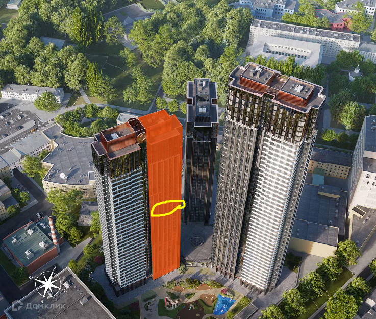 Продаётся 1-комнатная квартира, 54.6 м²