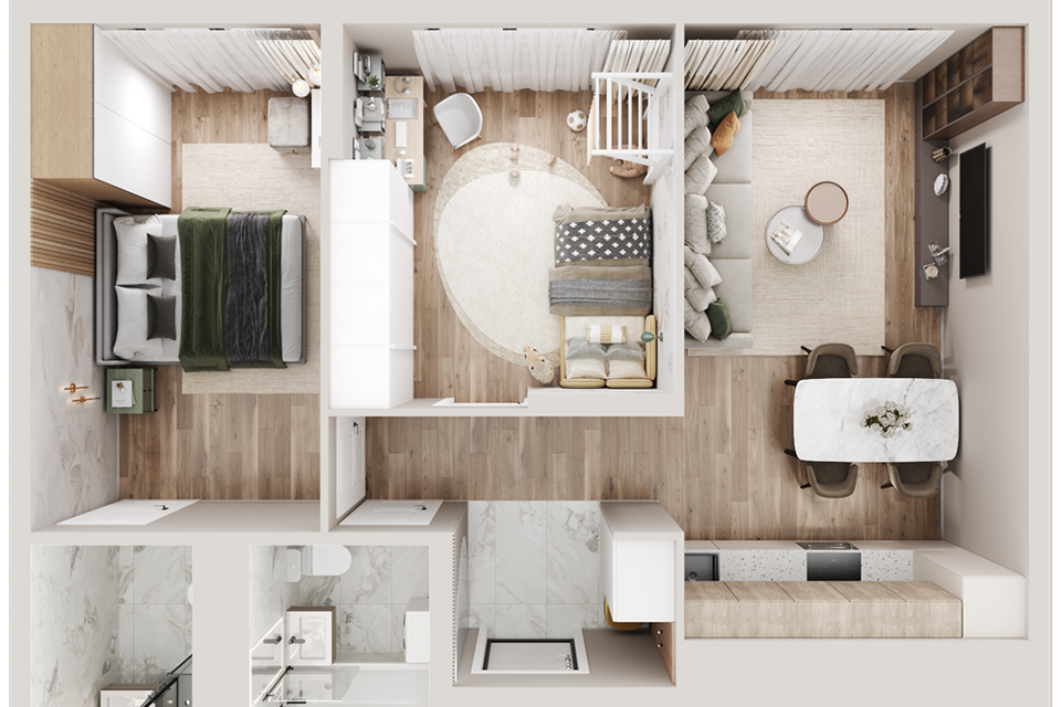 Продаётся 2-комнатная квартира, 60.4 м²