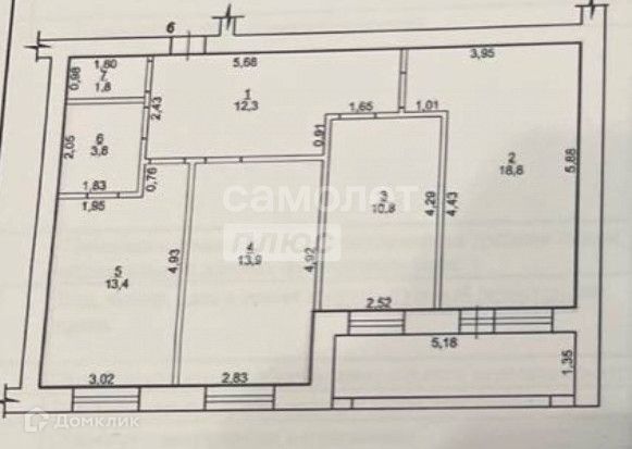 Продаётся 3-комнатная квартира, 74 м²