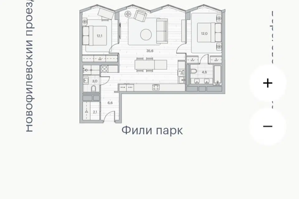 Продаётся 2-комнатная квартира, 75.5 м²