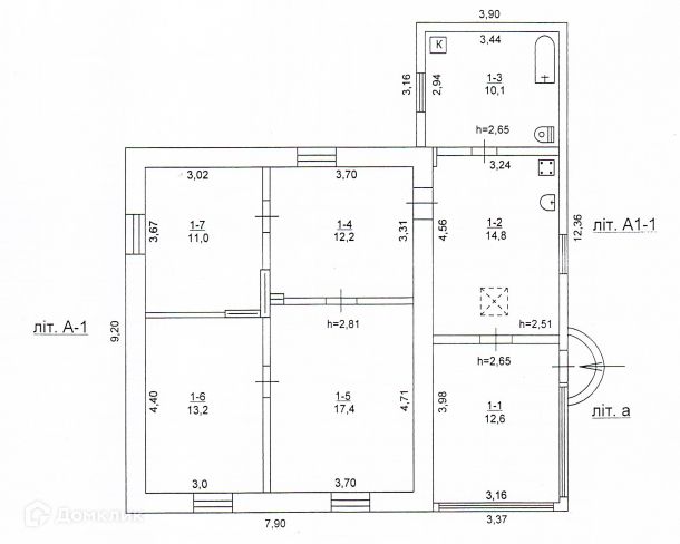 Продаётся 1-этажный дом, 91.3 м²