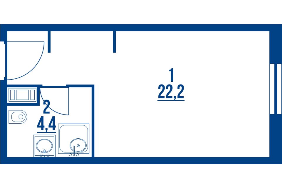 Продаётся студия, 26.6 м²