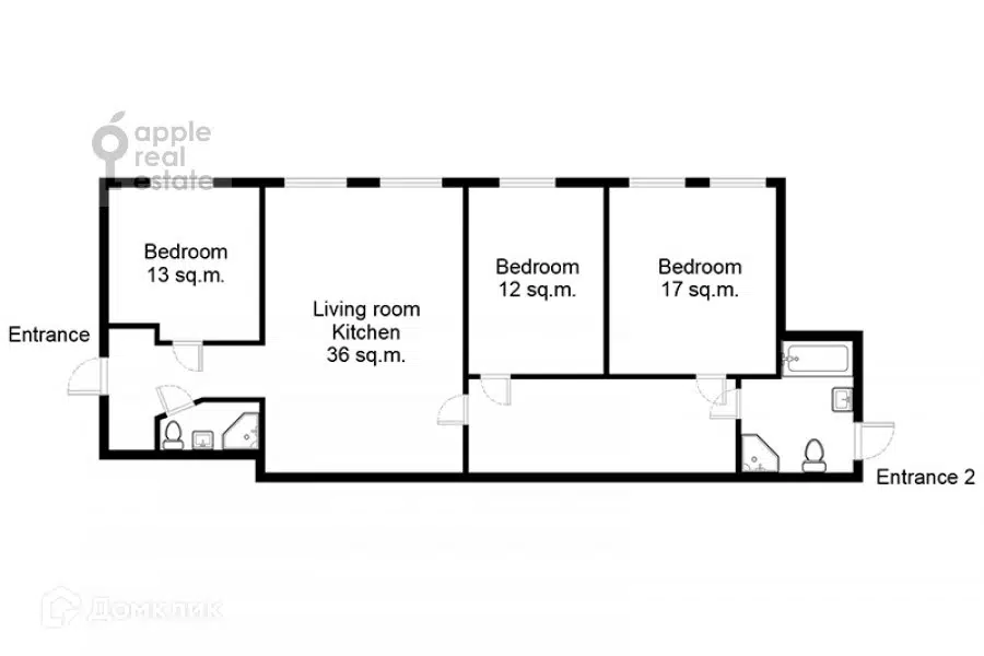 Продаётся 4-комнатная квартира, 126 м²