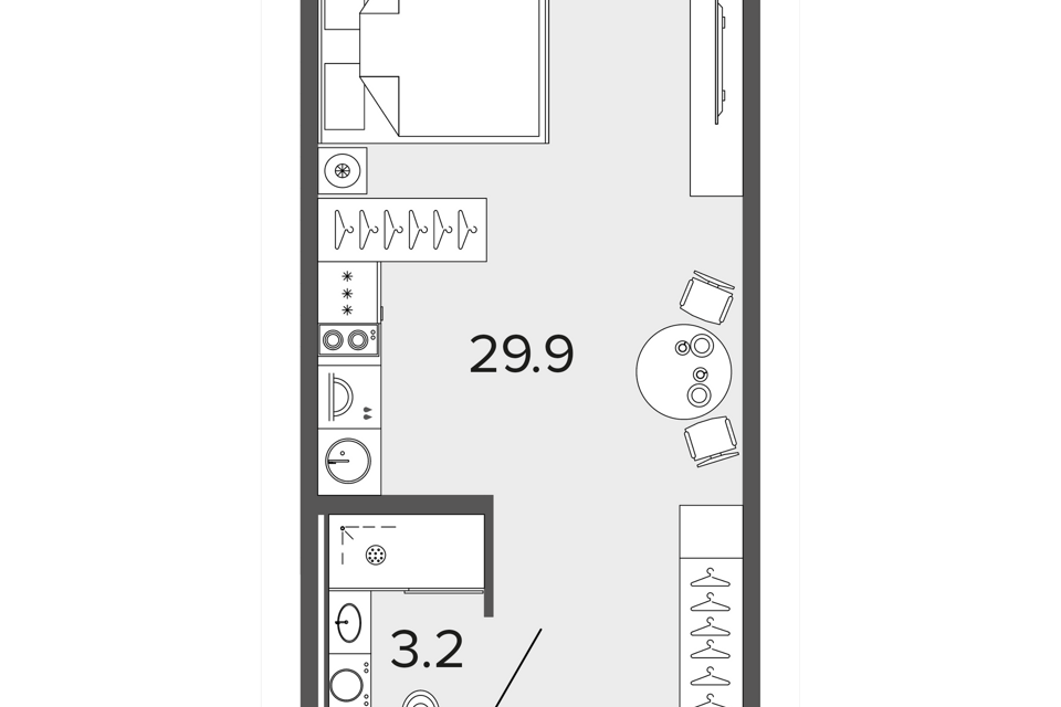 Продаётся студия, 33.1 м²