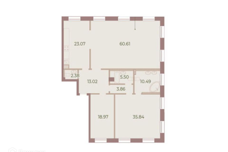 Продаётся 3-комнатная квартира, 173.7 м²