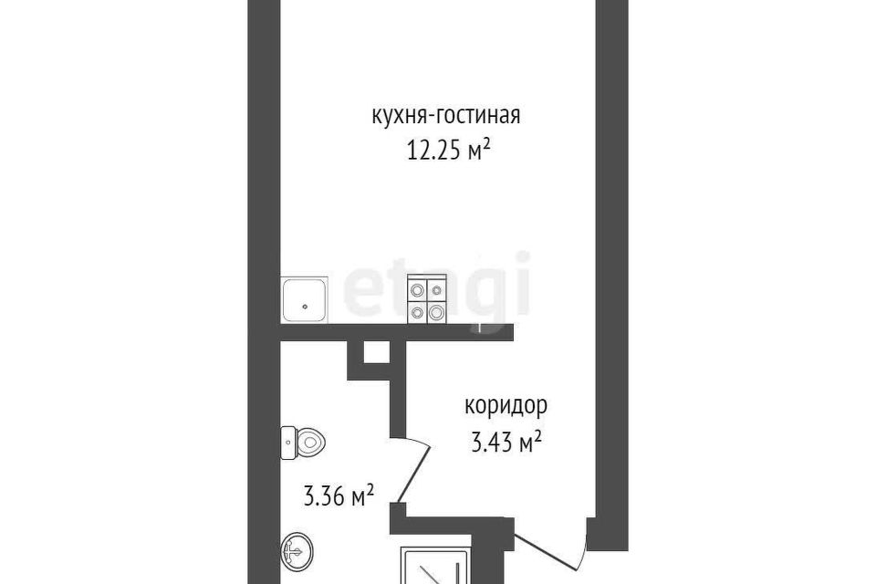 Продаётся студия, 19.04 м²