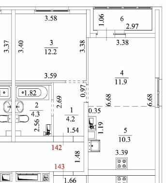 Продаётся 1-комнатная квартира, 43 м²